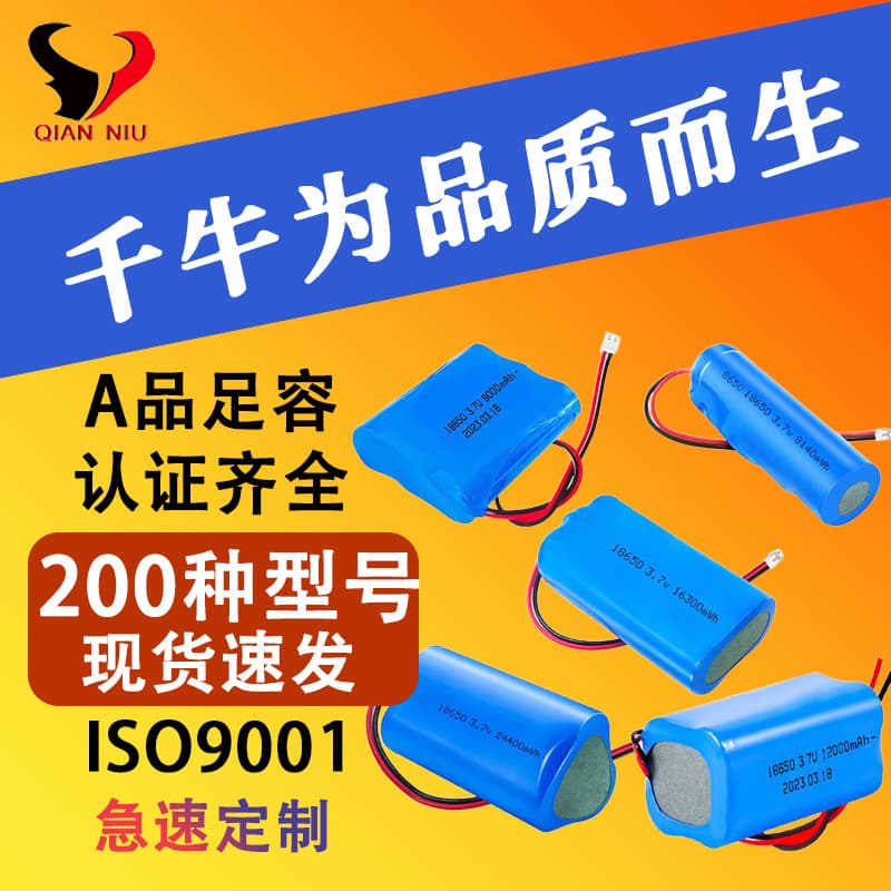 18650 Li-ion Battery Pack Custom 3.7V LiFePO4 Battery In Stock for LED Lights Outdoor Lights