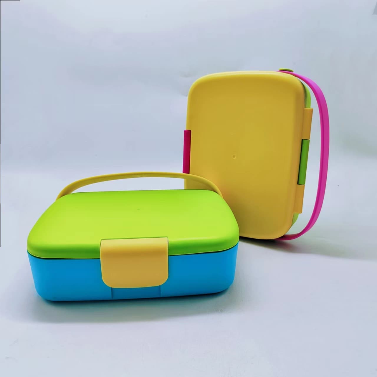 New Style Partitioned Plastic Lunch Box Portable Bento Box Spoon Fork Sealed Freshness Easy Carry Meal