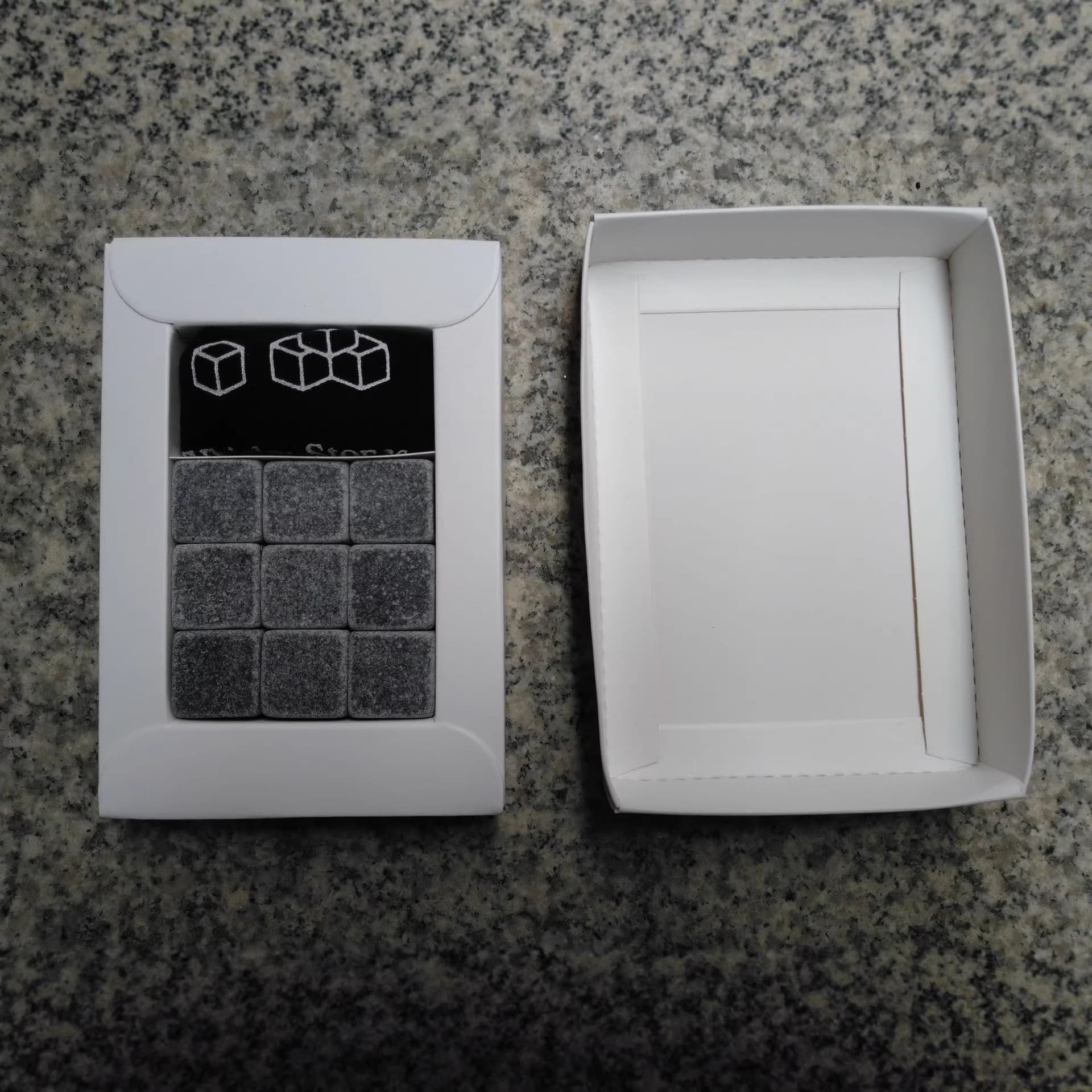 Whiskey Ice Stones - Stone Ice Cubes - Gift Box Packaging - Whisky Stones - Paper Box Set