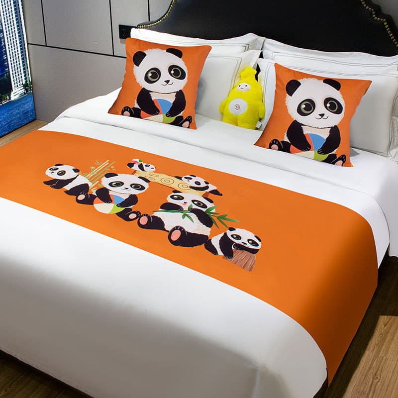 Five-star Hotel Decor Strip, Cute Cartoon Bed Runner for Family and Children's Rooms