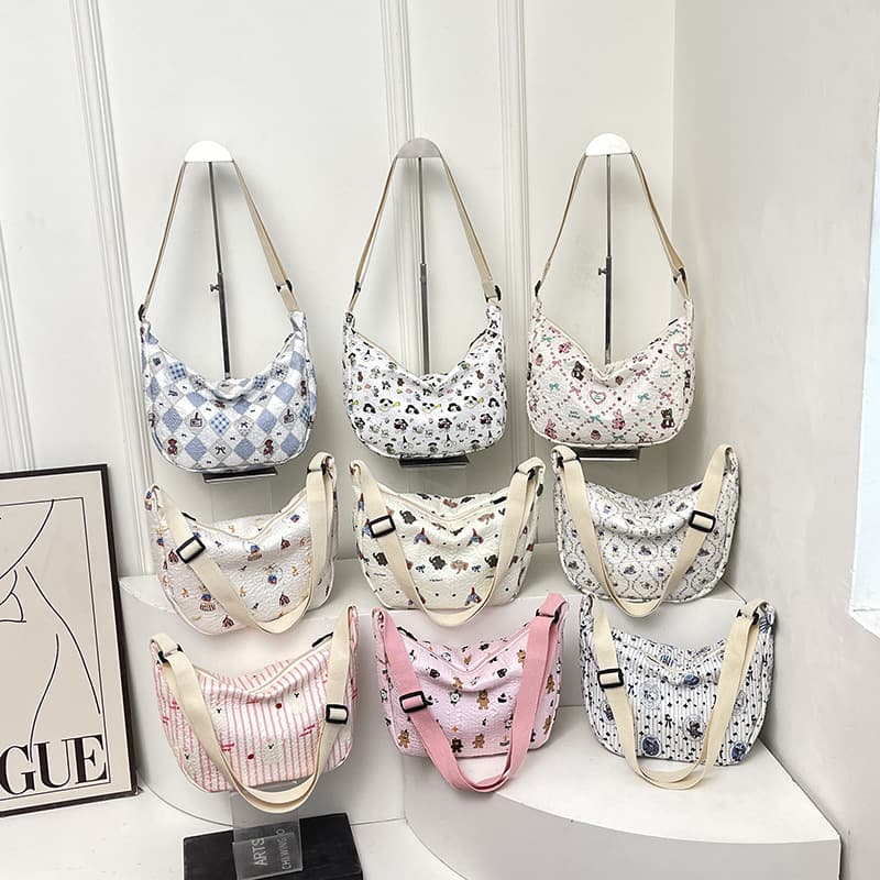 2025 Casual New Cute Shoulder Bag for Women, Fashionable Cartoon Print Student Commuter Crossbody Bag, Women's Bag