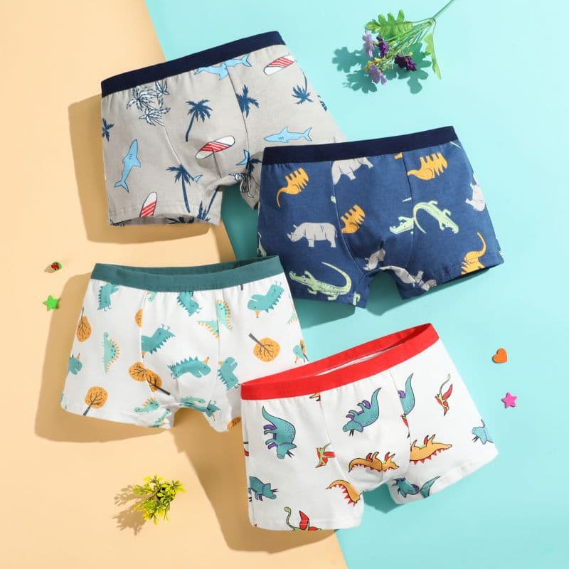 New Boys Cotton Cartoon Print Boxer Briefs for Toddlers and Kids Factory Direct Supply