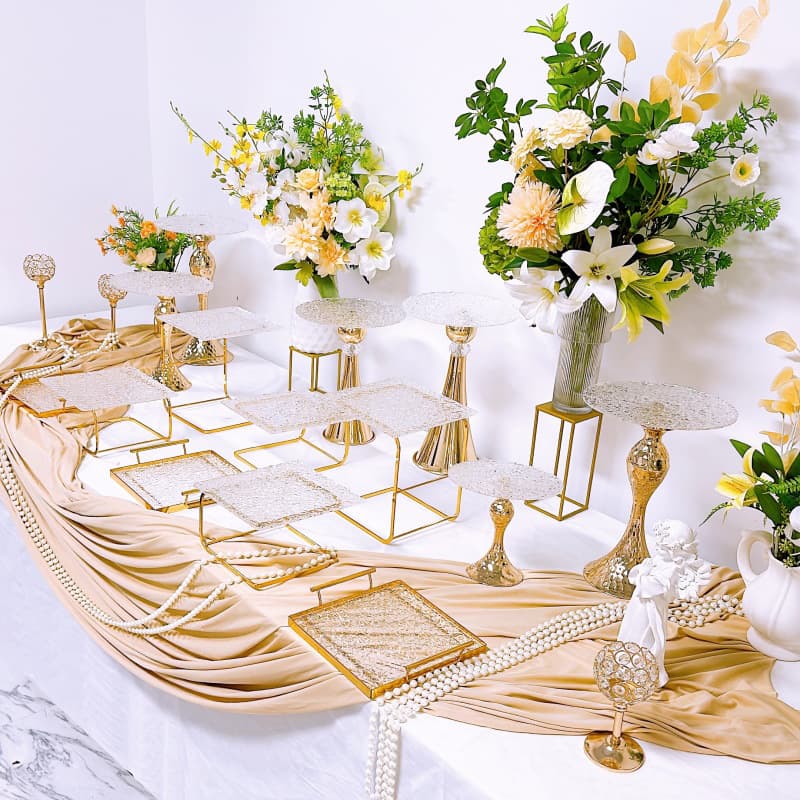 Tall Acrylic Dessert Display Stand, Premium Gold Cake Tray, Afternoon Tea Pastry Display, Tea Break