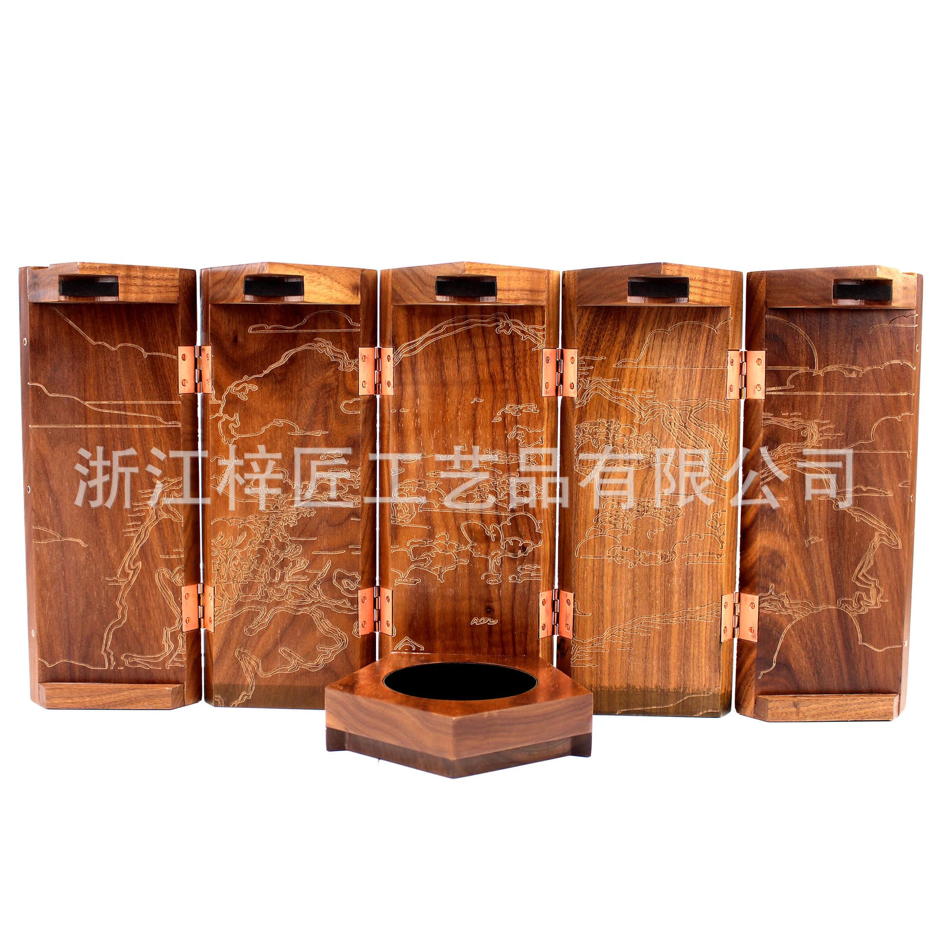 Factory Wholesale Black Walnut Whiskey Box Red Wine Wooden Box Red Wine Packaging Box Matte MDF Wine Box