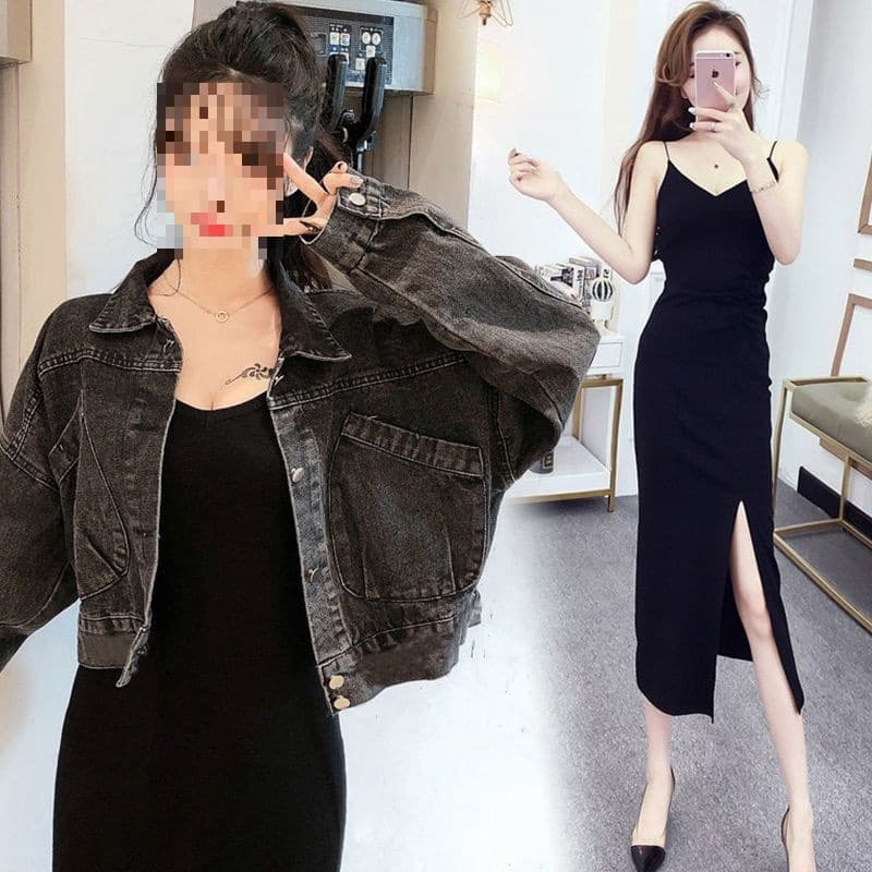 Women's Denim Jacket Spring Autumn New Korean Style Loose Short Casual Black Versatile Petite Top Jacket