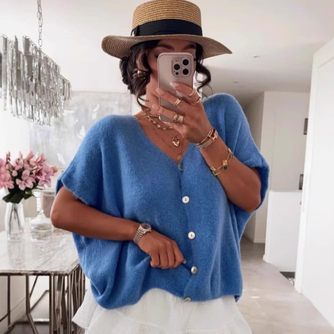 Cross-border Trade Summer New Casual Loose Knit Cardigan Air-conditioning Sweater V-neck Sleeveless Single-breasted Cardigan for Women