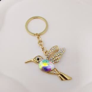 European and American Cross-border Hot Selling Exquisite Luxury Full Rhinestone Glass Long-beaked Bird Shape Women's Keychain Pendant Accessories