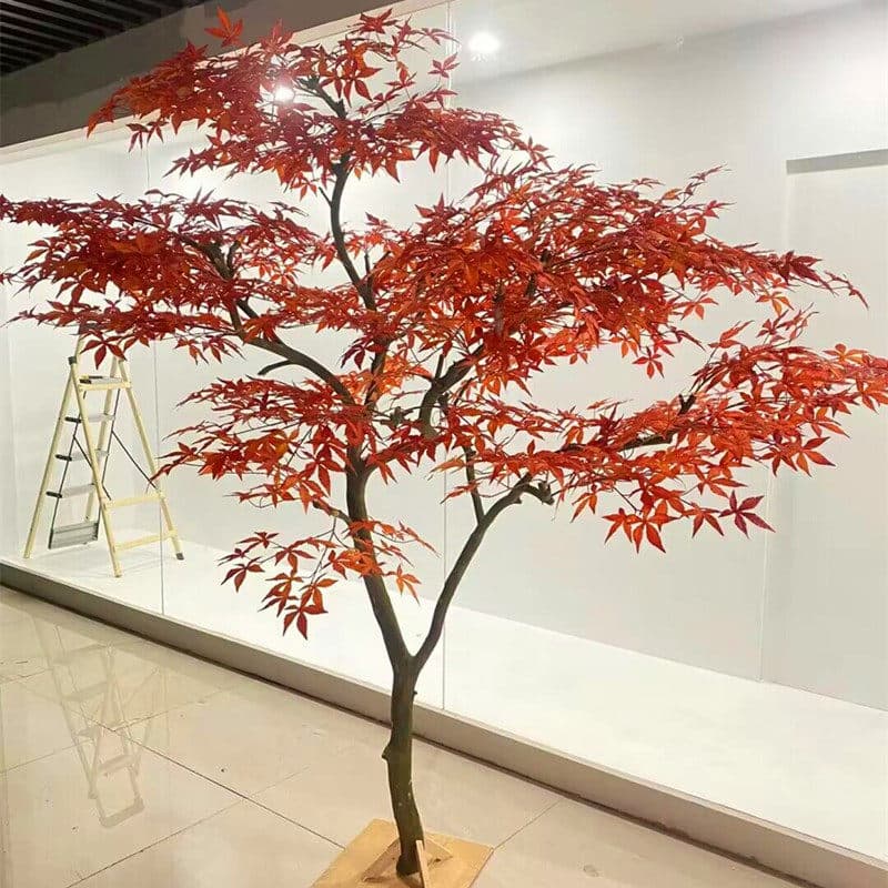 Red Maple Tree Imitation Tree for Indoor and Outdoor Large-Scale Landscape Decoration, Japanese-Style Garden Landscaping, Artificial Tree, Dry Landscape