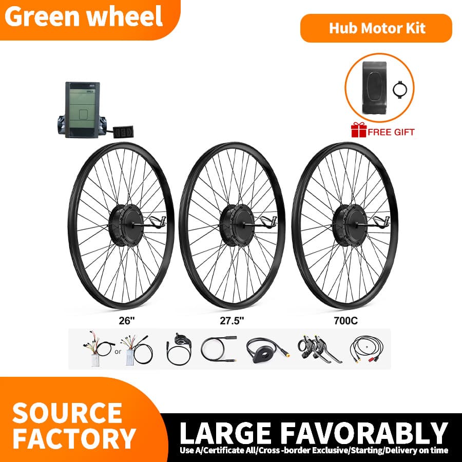 48V/250W-1000W Electric Bicycle Rear Drive Modified Hub Motor Kit Electric Power-Assisted Bicycle