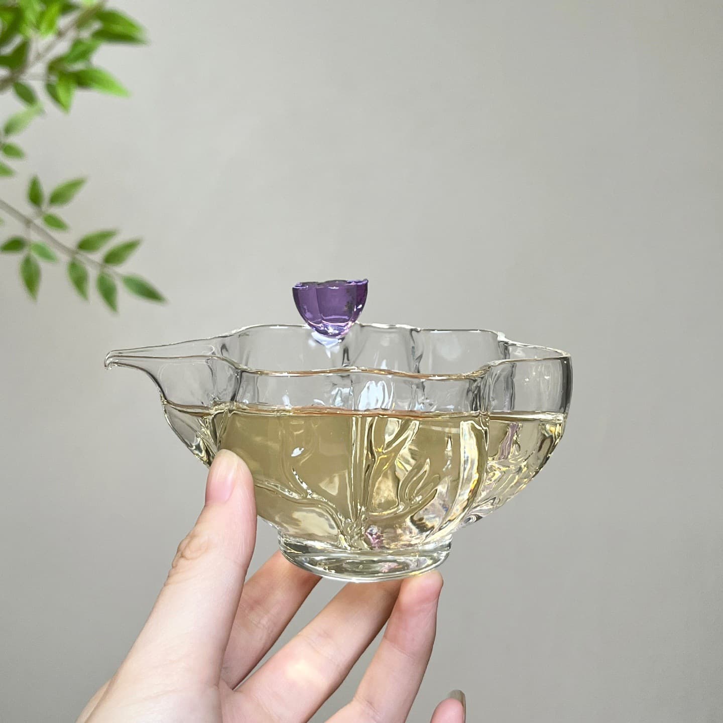Wholesale Lotus Pod Fairness Cup, High Borosilicate Even Tea Cup, Handmade Glass Tea Ceremony Accessories, Lotus Leaf Kung Fu Tea Set Brewing Fairness Cup