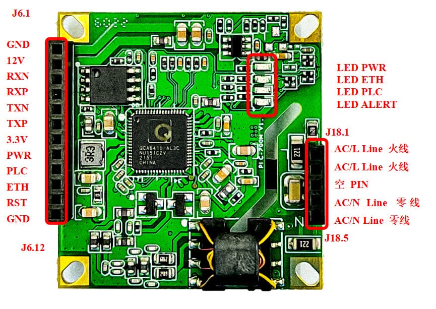 7INOVA·7 Banner AV200 Powerline Carrier Communication Module 12V Input 38*36mm Special for Robots