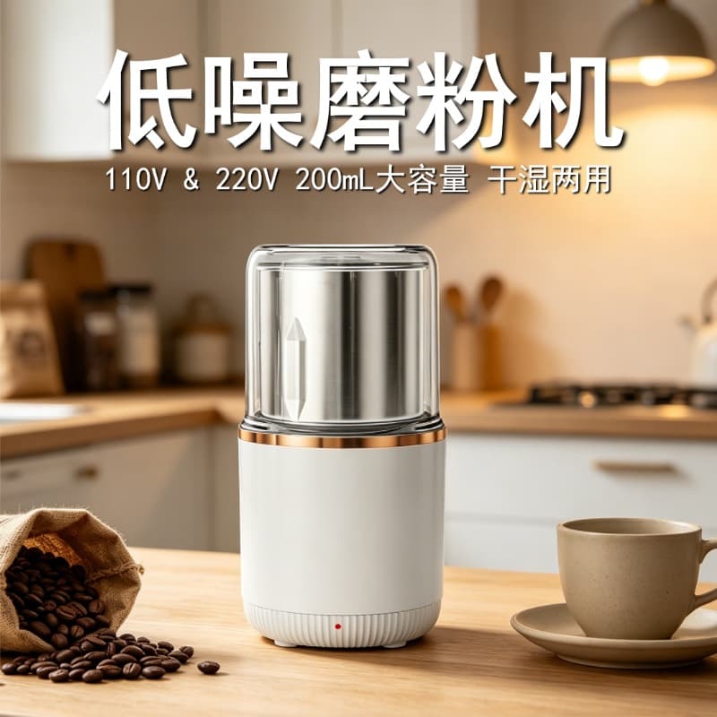 VIBILI Coffee Grinder Wet and Dry Grinding Machine Detachable and Washable Grain Mill for Beans and Grains Low Noise Operation