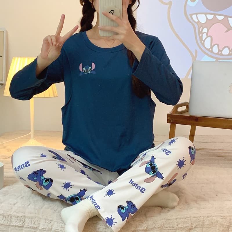 Maternity Pajamas Summer Thin Postpartum Nursing Sleepwear, Women's Pregnant Cartoon Spring/Autumn Cotton-like, Suitable for March/April