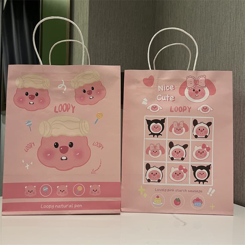 Ruby Cute Paper Gift Bag High-Aesthetic Girly Large Capacity Student Birthday Bag Ins-Style Favor Bag