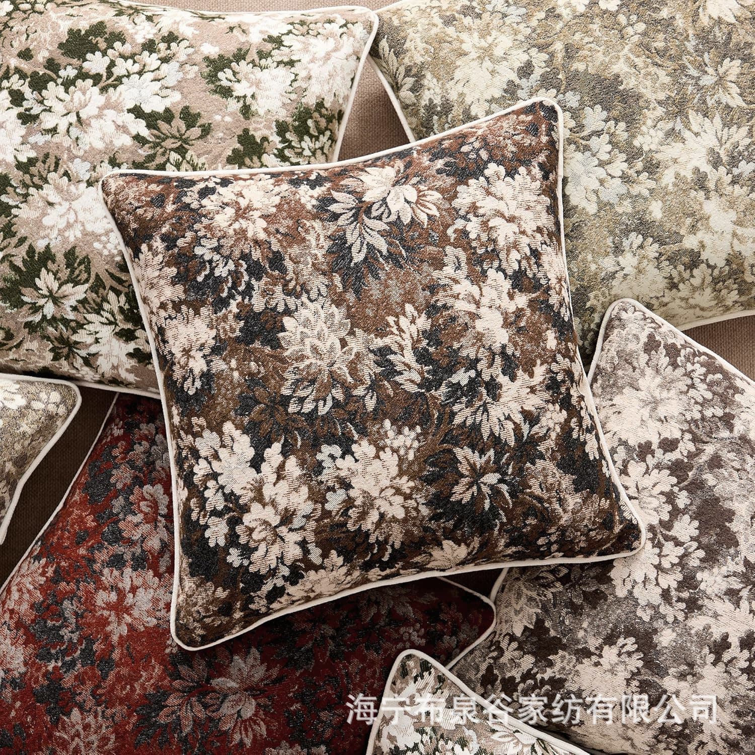 Vintage Pillow Cover Chenille Floral Pillow Case Vintage Medieval Style Sofa Cushion Custom Pillow Cross-Border Service