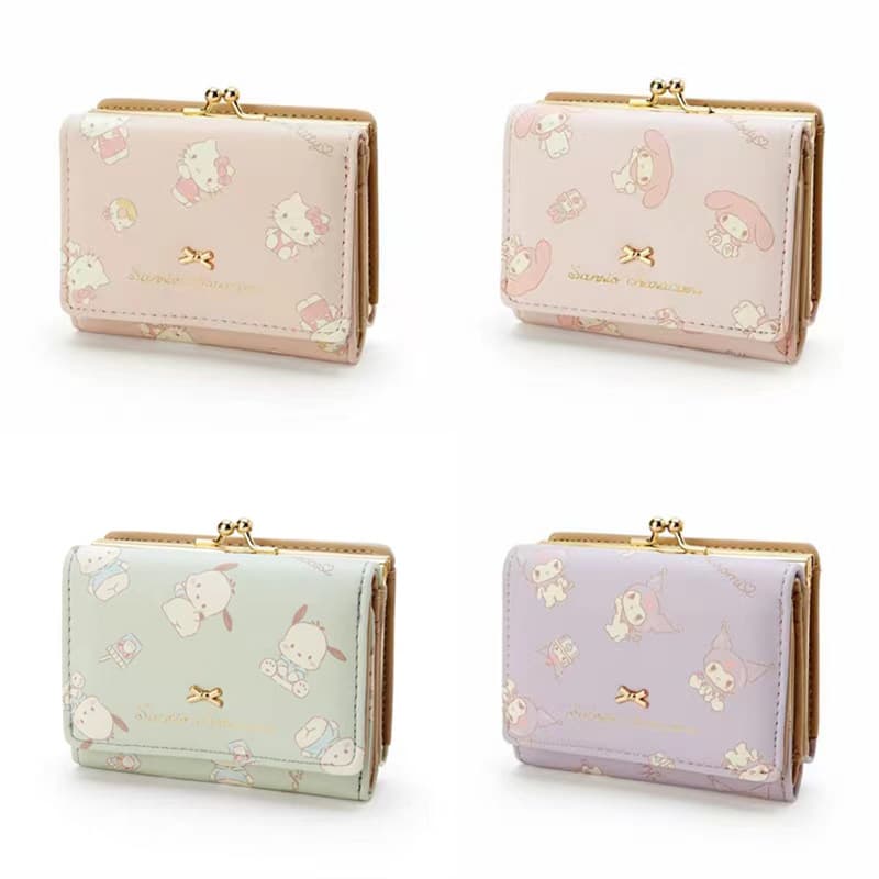 Mld Dessert Short Wallet Floral Pu Leather Zipper Buckle Card Holder Cute Cartoon Japanese Style Clutch Bag For Women