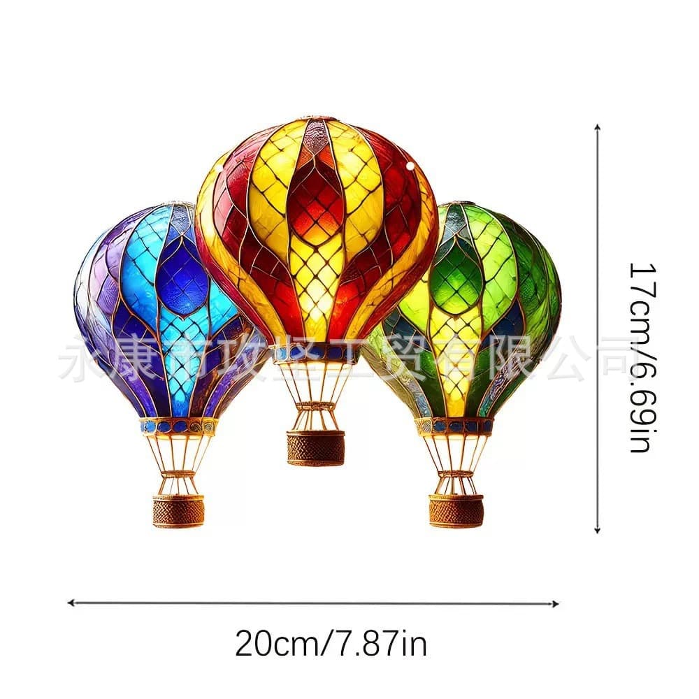 Cross-border Red Light Burst Hot Air Balloon Sun Catcher Disc Pendant Wall Decoration Hanging Ornament