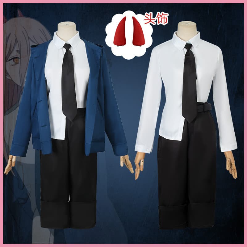 Chainsaw Man Power Cosplay Costume Anime Uniform Set Full Set Wig Women's Costume