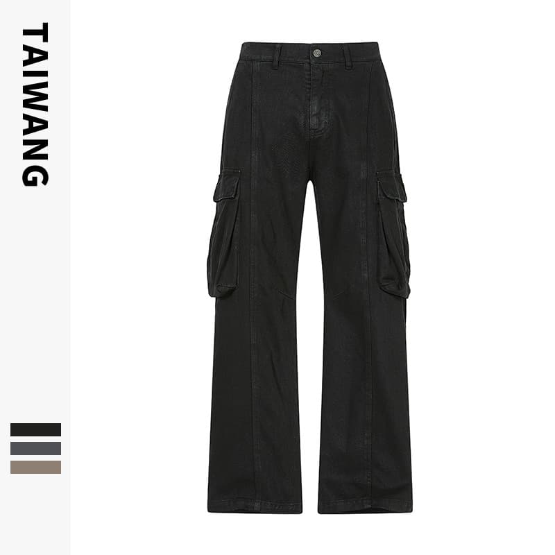 Taiwang Men's Clothing | 2025 American Retro Casual Pants Autumn and Winter Ready-To-Dye Workwear Loose Multi-Pocket Pants Men's Floor-Mopping Pants