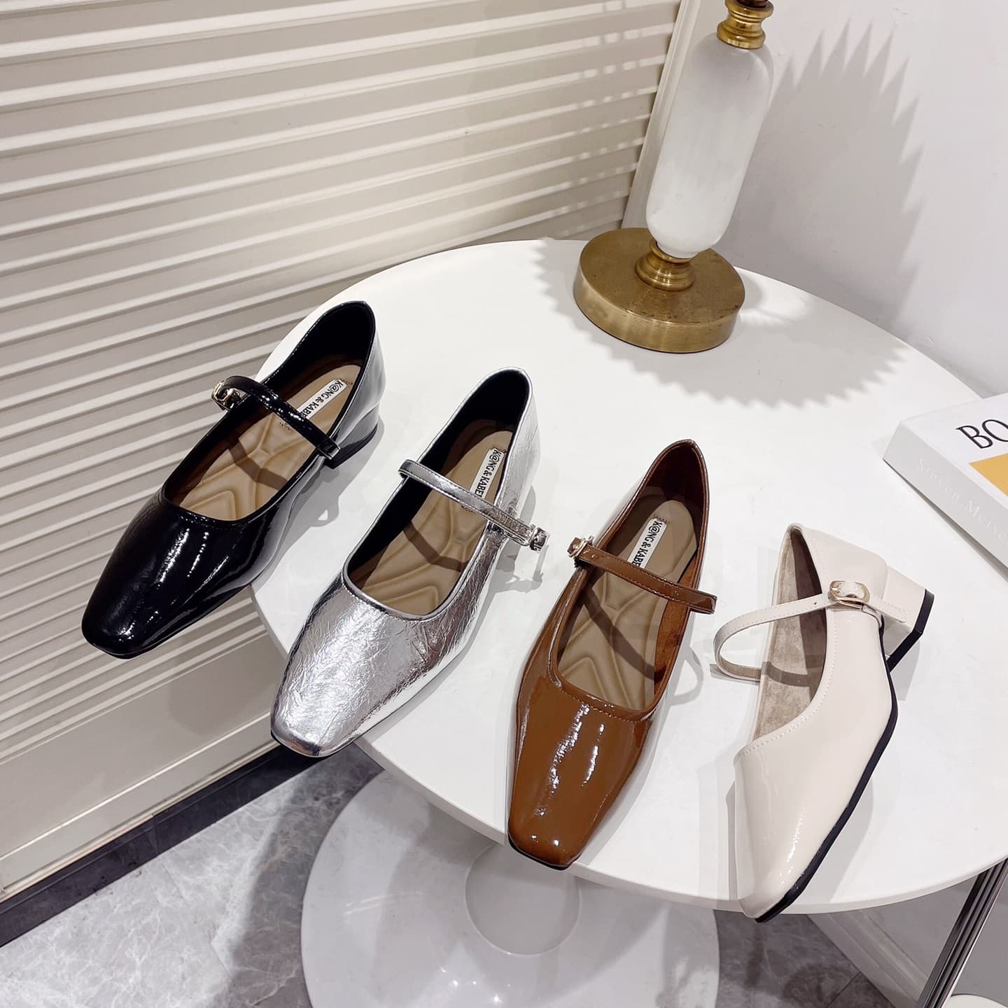 2026 Summer Hot Style Mary Jane Square Toe Leather Shoes Low Heel for Commute Dress Evening One-Strap High Heels Comfortable