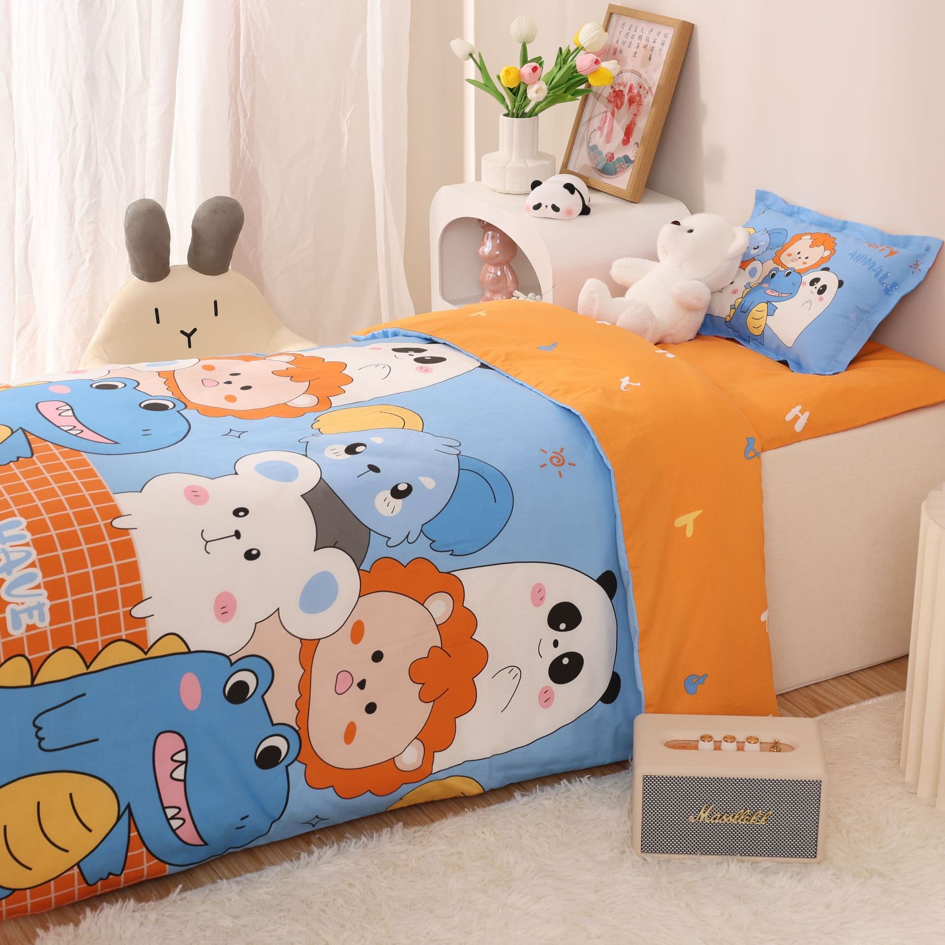 Custom Four-Season Children's Kindergarten Nap Six-Piece Set, 40s All-Cotton Twill Style Three-Piece Set