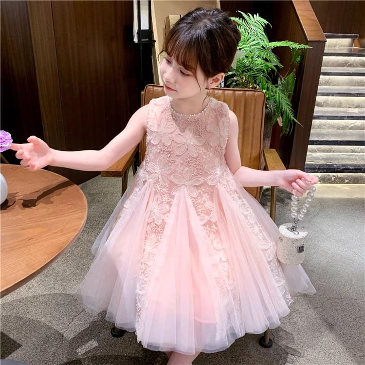 Girls Summer Dress Children's Vest Dress Girls Sequins Tassel Princess Dress Birthday Party Dress