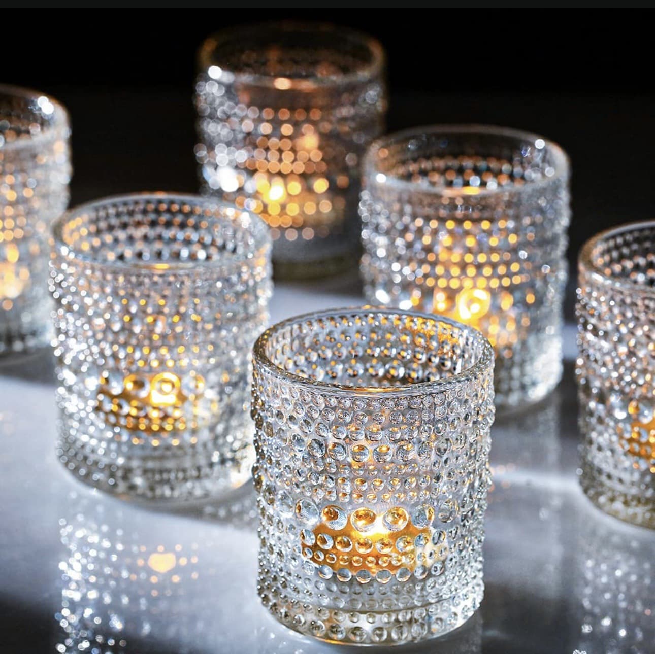 5565 Large and Small Tea Light Cup Amazon Candle Holder Embossed Glass Candle Cup Empty Cup Aromatherapy Candle Cup