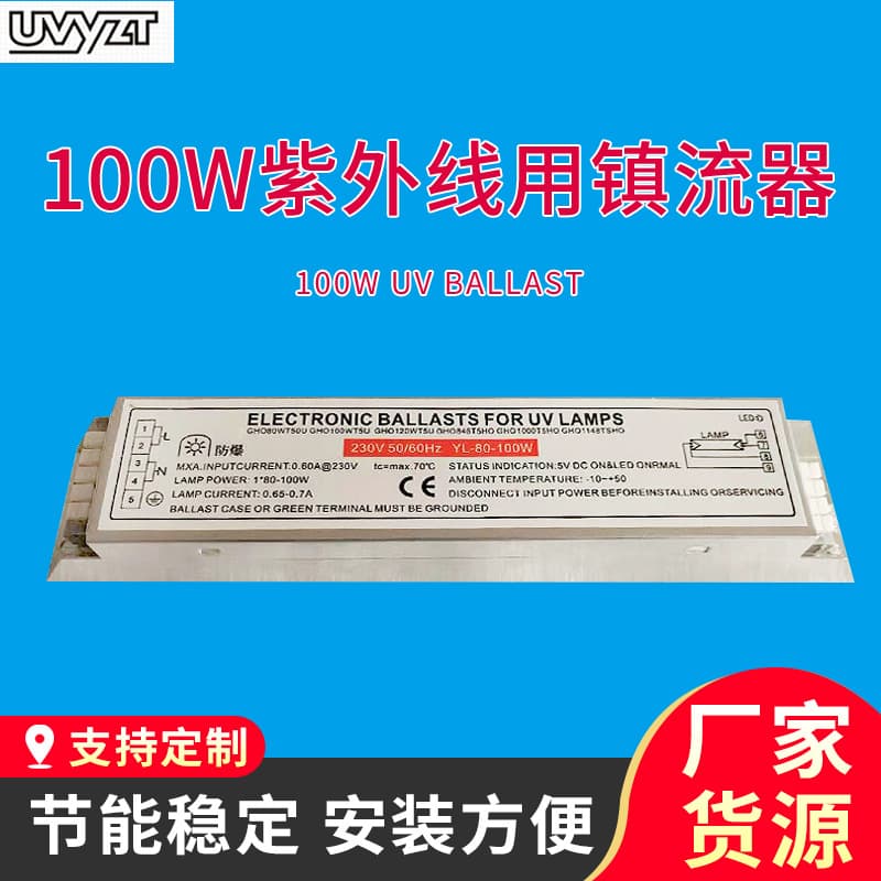 UV Ballast for Ultraviolet Lamp Tubes Wholesale Waste Gas Treatment 100W UV Disinfection Stabilizer