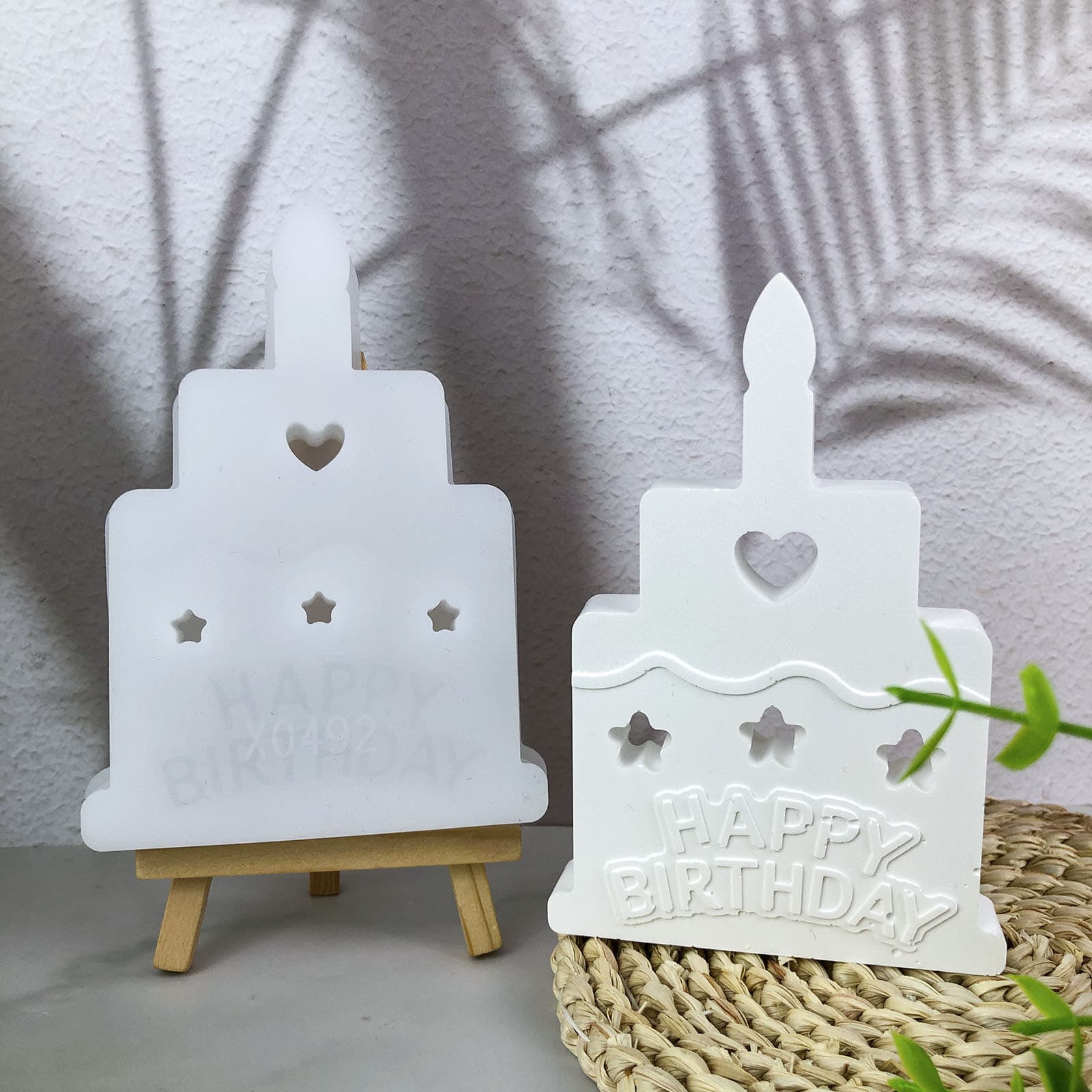 X0492 Birthday Cake Decoration Mold, DIY Silicone Mold for Ornaments
