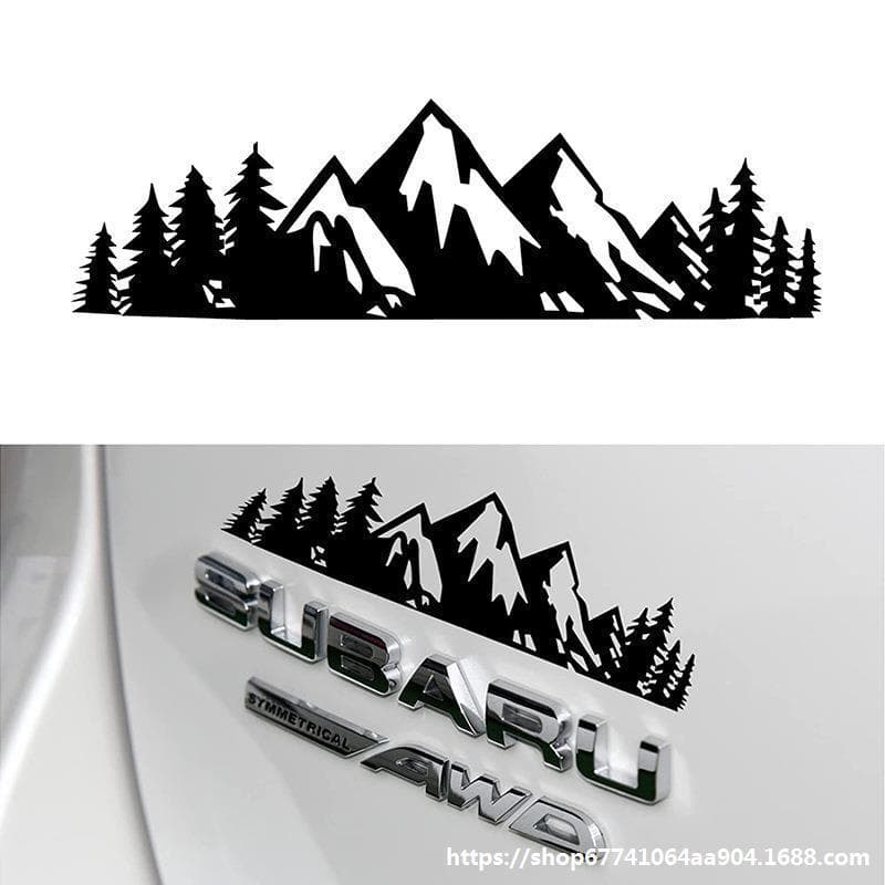 Car Stickers Snow Mountain Tree Landscape Trunk Laptop Window Bumper Decals Adhesive Vinyl Body Art for Vehicle Decoration