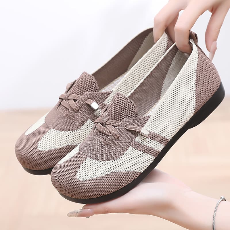 Temu Labeling Spring and Summer New Polyurethane Women's Shoes Breathable Lightweight Comfortable Low Heel Non-slip Middle-aged and Elderly Mother Shoes