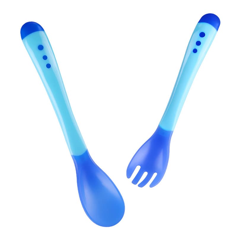 Factory Direct Wholesale of Infant Temperature-Changing Silicone Spoons, Soft-Tip Baby Cutlery, Medicine Dispensing Spoons