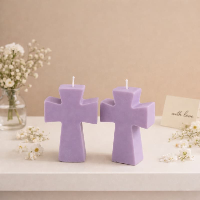 Sweet DIY Cross Pendant Aromatherapy Candle Crystal Resin Ornament Mold Plaster Candle Decoration Mold