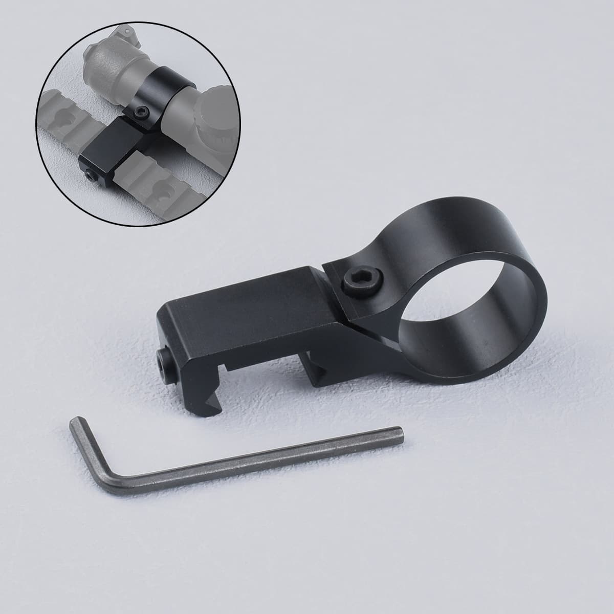 25.4mm Scope Mount Offset Ring Clamp Mount Universal Rail Flashlight Side Bracket