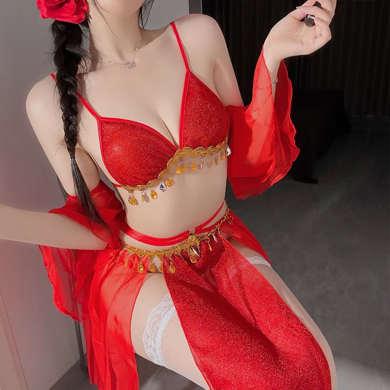 Duomila Chinese Ancient Style Exotic Dunhuang Flying Dance Costume Lingerie Easy-Off Sexy Sleepwear