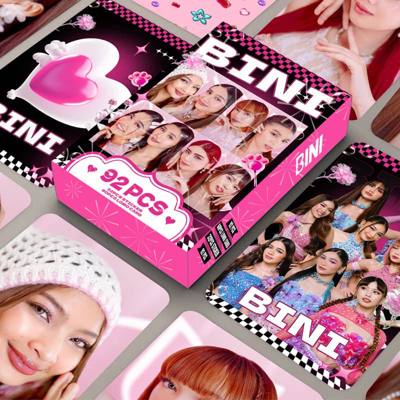 In Stock 92PCS BINI Filipino Girl Group Boxed Collectible Cards LOMO Cards Fan Support Photo Cards