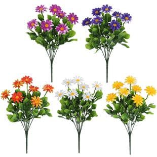 Cross-Border Hot Selling Simulation Chamomile Small Bunch Daisy Simulation Flower Bouquet Plastic Flower Outdoor Balcony Living Room Table Decoration