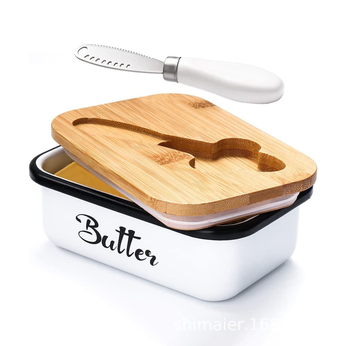 Amazon's hot-selling iron butter dish, airtight butter storage box, household Western-style cheese box, FCM certified.