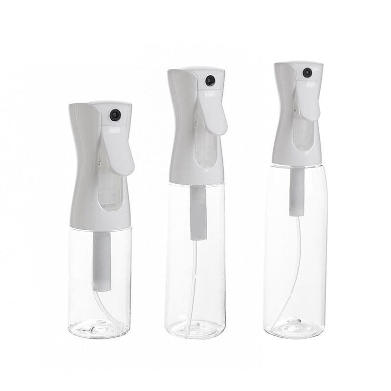 In Stock Wholesale 200ml 300ml High Pressure Continuous Spray Bottle Plastic Fine Mist Hydrating Spray Bottle Travel Dispensing Bottle