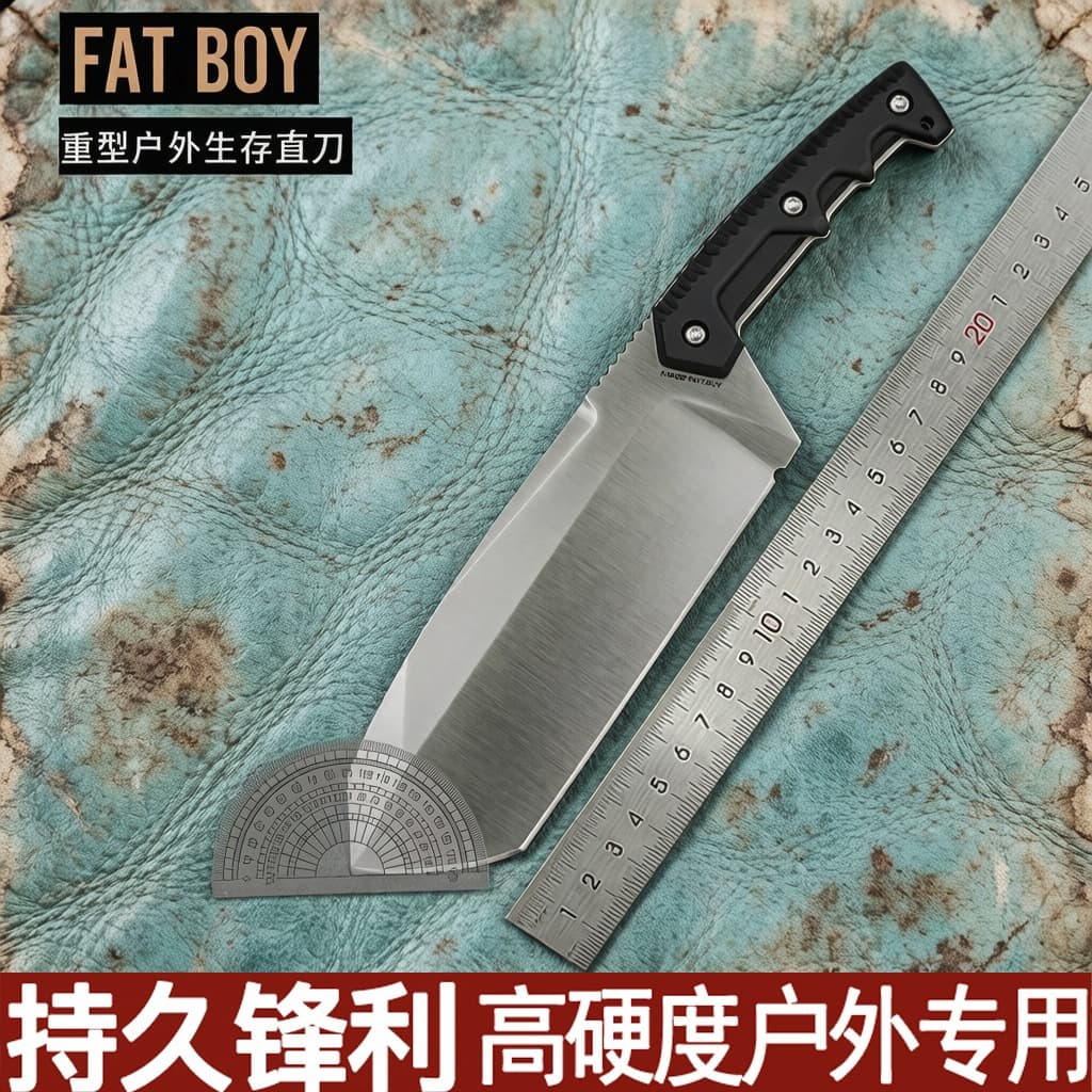 Foreign trade outdoor survival knife camping heavy-duty portable fruit knife multi-functional outdoor straight knife camping knife meat-eating knife