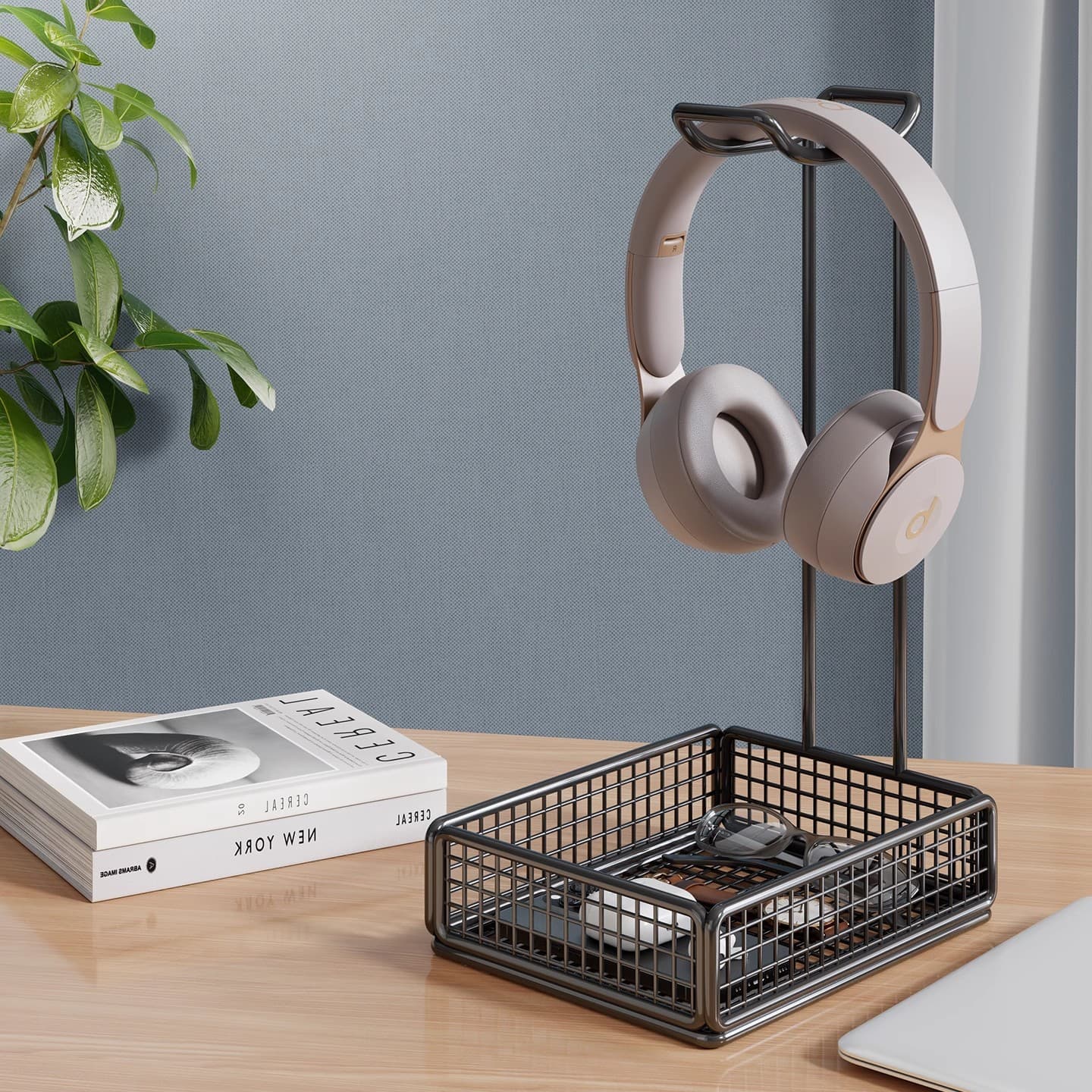 Over-Ear Headphone and Xbox Controller Stand, 2-in-1 Holder for Switch Placement and Computer Desk Hanging