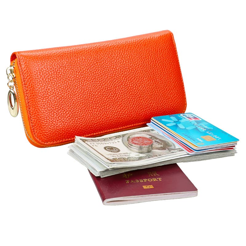 Wholesale Genuine Leather Women's Premium Wallet Top Layer Cowhide Purse Large Capacity Medium Long Bag