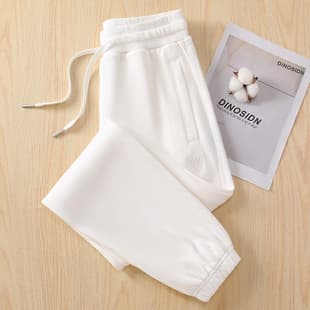 Cotton Jogger Pants with Zipper Pockets Casual Sweatpants Women's Ankle-Length Harem Pants Terry Fabric Petite Flattering Leg-Lengthening
