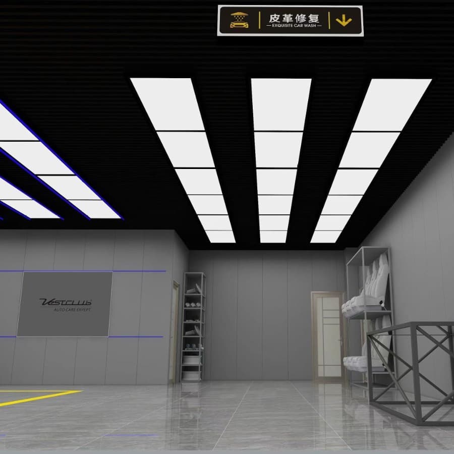 Car wash room, car beauty, LED lamp, repair workshop, workstation ceiling lamp, flat panel lamp, surface-mounted aluminum gusset panel