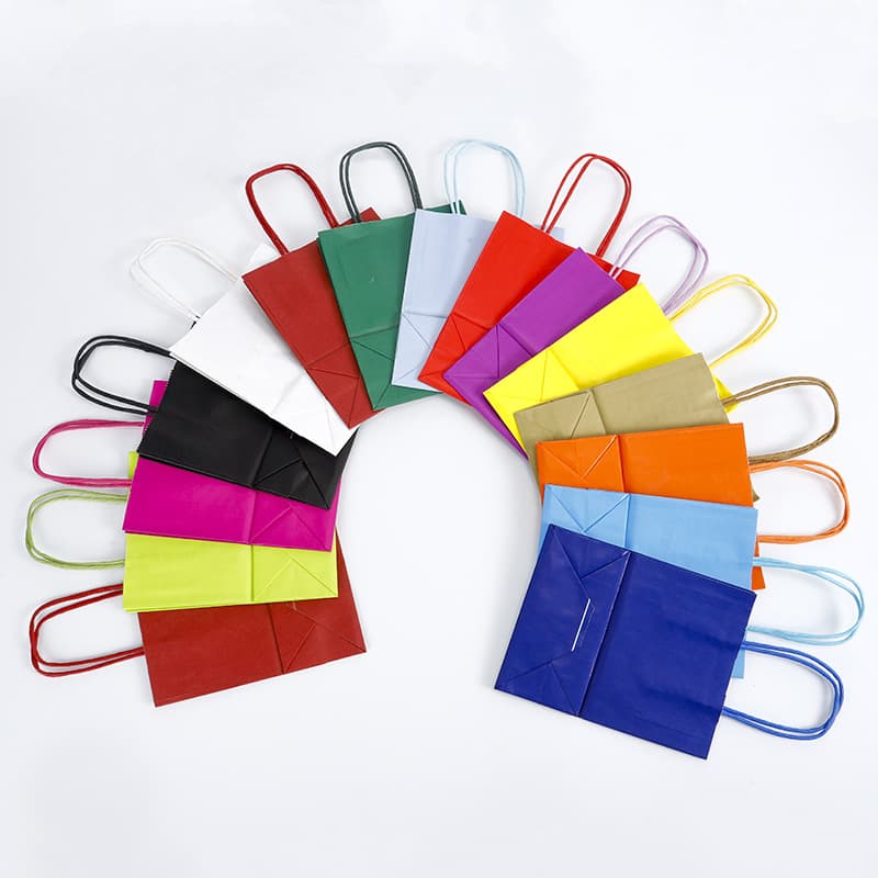 Stock Kraft Paper Bag with Handle, Takeout Bag, Kraft Paper Catering Packaging Bag, Gift Bag Wholesale and Retail