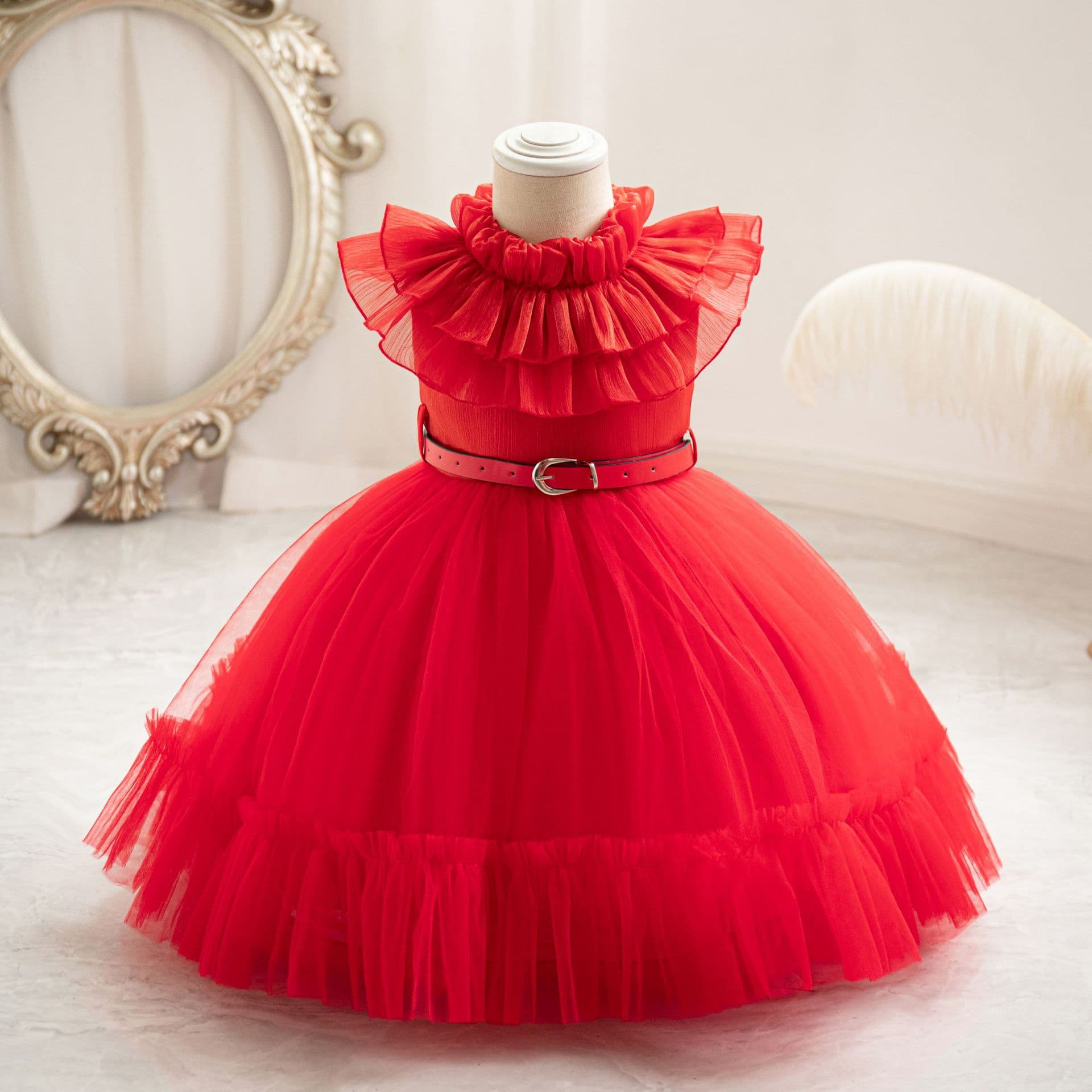 Princess Style Children's Summer Dress Sleeveless Cute Girl's Skirt Fashionable Kids' Clothing Autumn Spring Winter Seasonal Wear