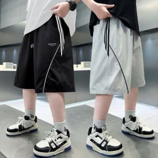 Boys' Quick-Dry Shorts Summer 2026 New Style Boys' Summer Cargo Pants Ice Silk Knee-Length Shorts for Older Children