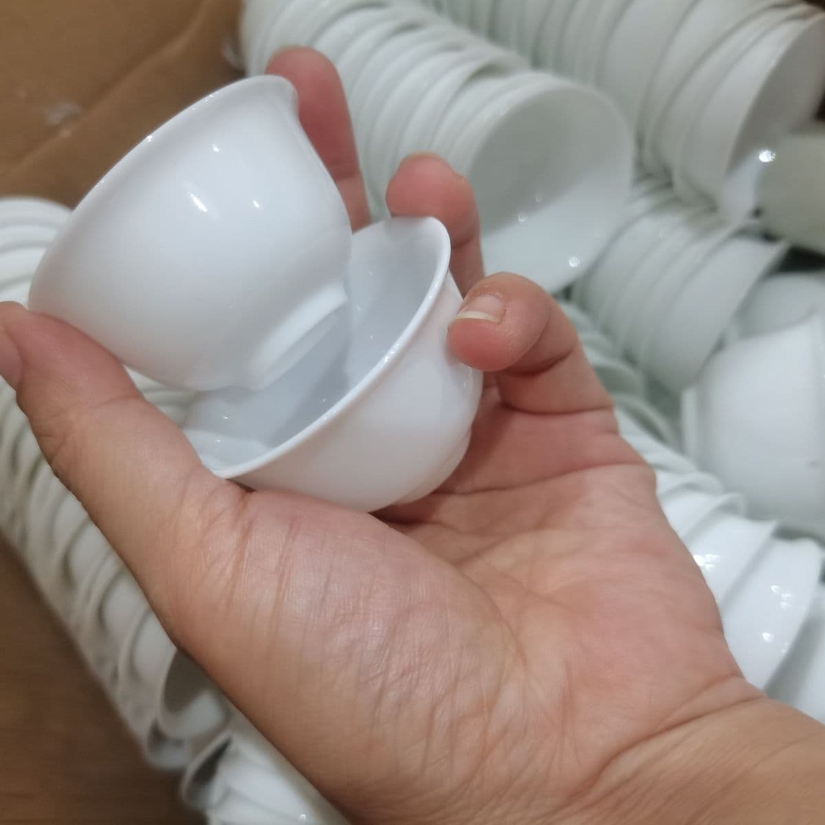 Chaozhou White Porcelain Magnolia Cup, Gongfu Tea Set Single Cup for Tasting, Home Tea Bowl Ceramic Host Cup Cross-border Wholesale
