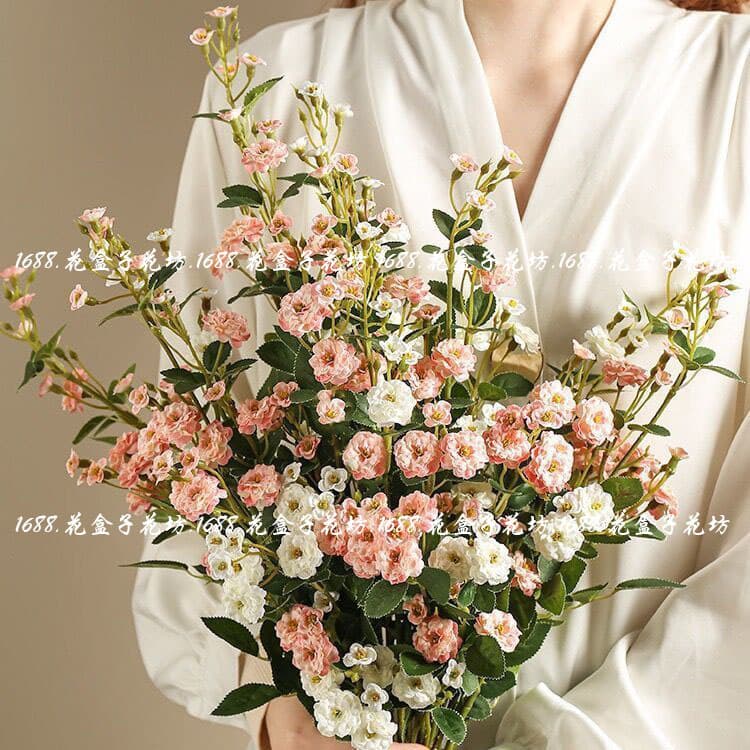 Artificial Rose Single Stem Home Indoor Decoration Fake Flower Photography Prop Multiflora Small Rose