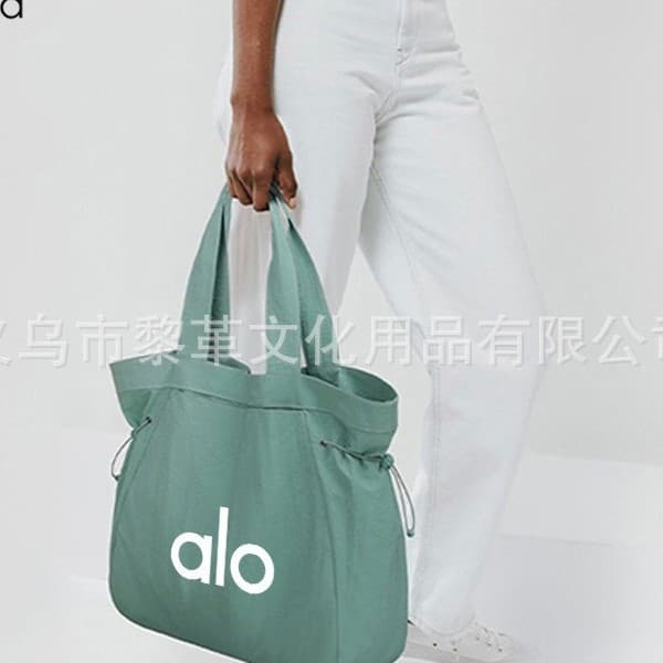 Al Same Style Yoga Bag, Shoulder Bag, Canvas Bag, Unisex Large Capacity Shopping Bag, Drawstring Sports Fitness Bag